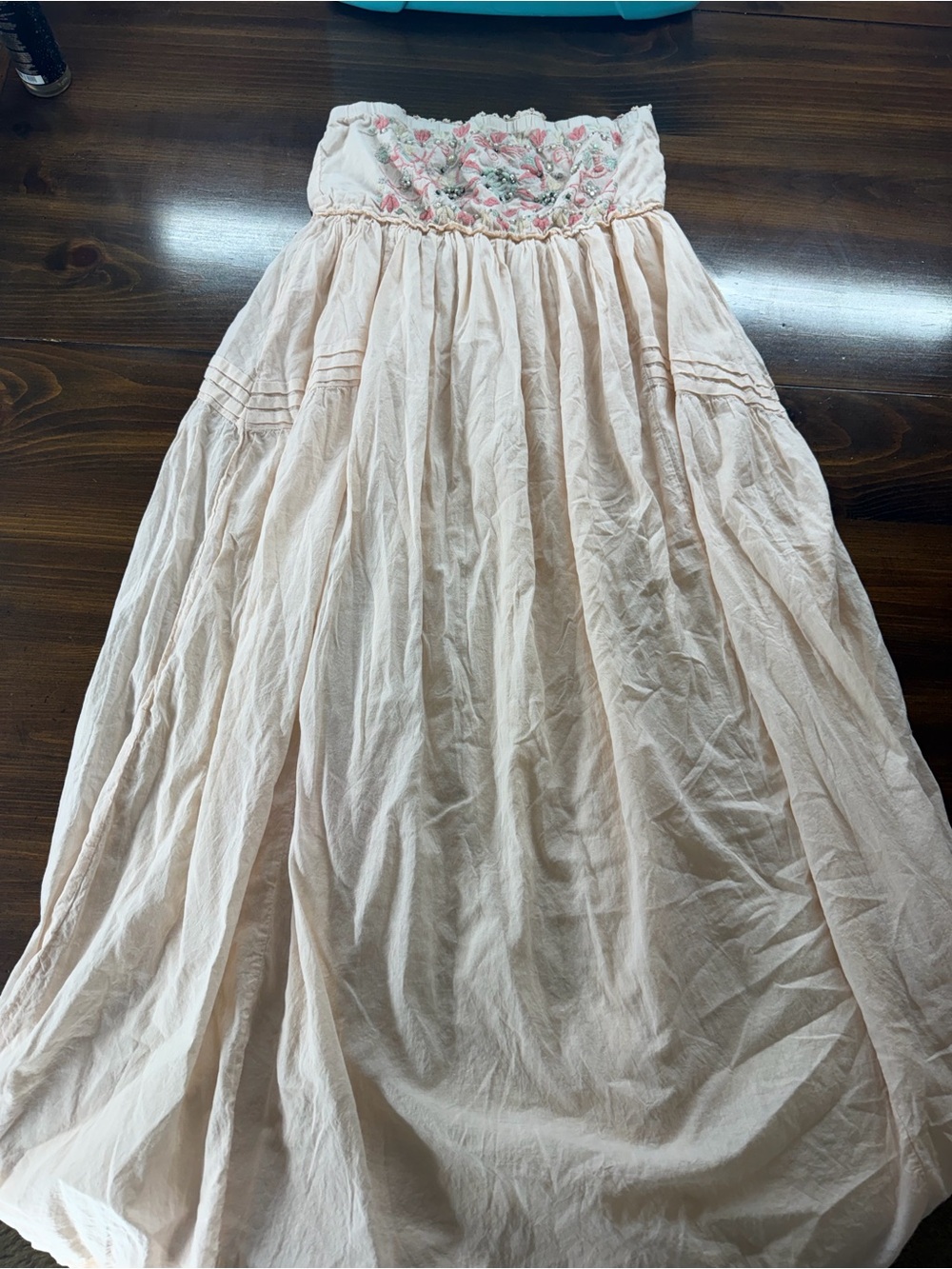 Lyla Strapless Smocked Maxi Dress in Light Pink